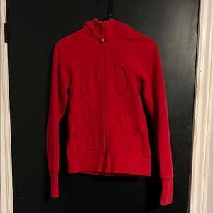 lululemon athletica Vibrant Red Zip-Up Scuba Hoodie